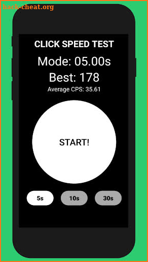 Click Speed Test screenshot