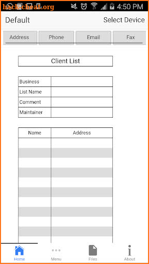 Client List screenshot