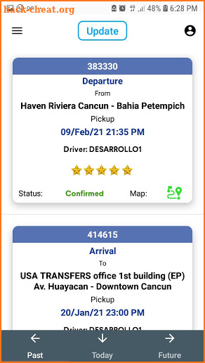 Clients - USA Transfers screenshot