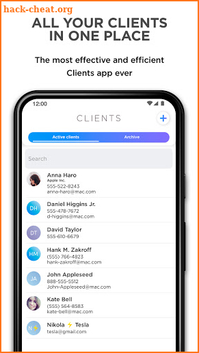 Clients — your client database screenshot