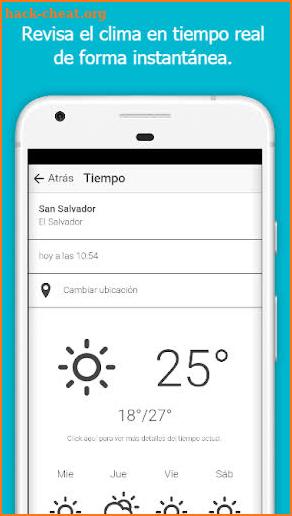 clima de el salvador screenshot