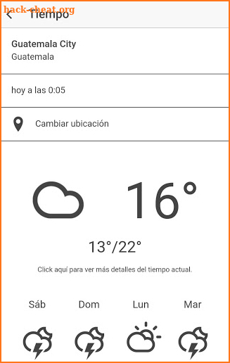 clima de guatemala screenshot