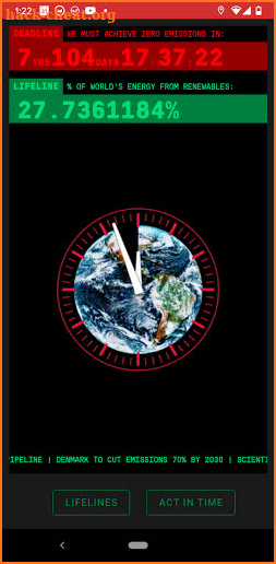 Climate Clock screenshot