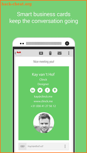 Clinck - digital business card screenshot