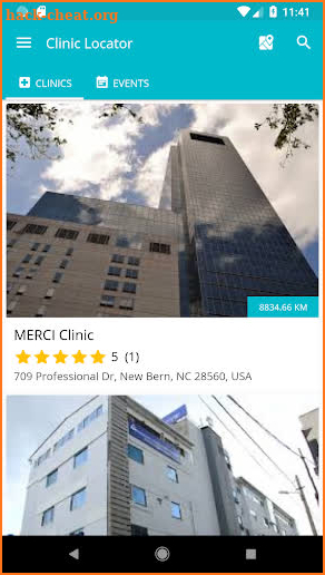 Clinic Locator screenshot