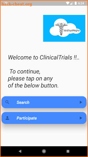 Clinical Trials screenshot