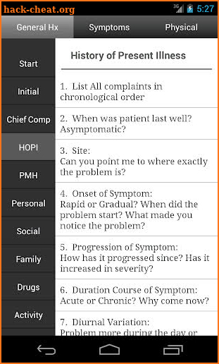 Clinicals – History & Exam screenshot