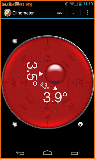 Clinometer + bubble level screenshot