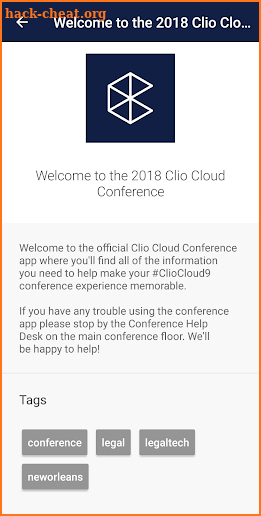 Clio Cloud Conference 2018 screenshot