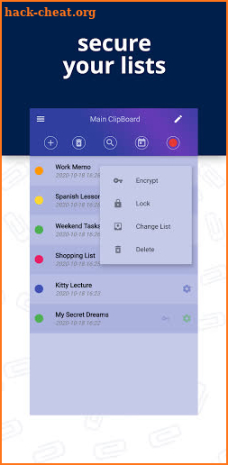 Clip List: Personal Organizer, Notes and Tasks screenshot