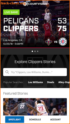 Clippers CourtVision screenshot