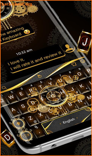 Clock Luxury Gold Keyboard Theme screenshot