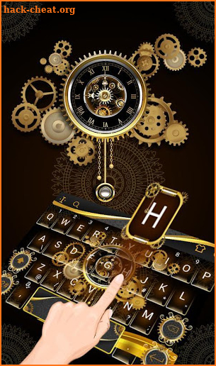 Clock Luxury Gold Keyboard Theme screenshot