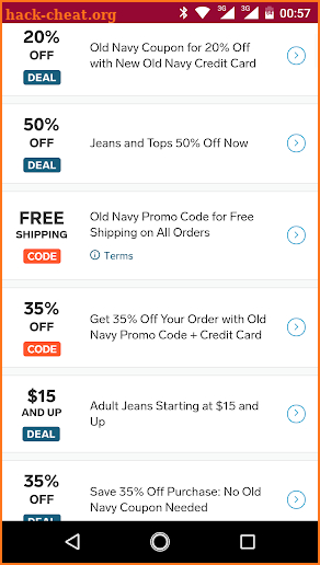 Clothing Coupons for Old Navy screenshot