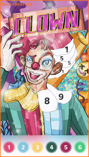 Clown Coloring Book - color by number paint games screenshot
