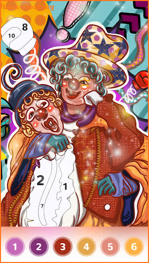 Clown Coloring Book - color by number paint games screenshot