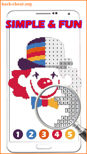 Clown Pixel Art Coloring By Number screenshot