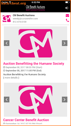 CM Benefit Auctions screenshot
