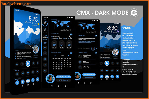 CMX - Dark Mode · KLWP Theme screenshot