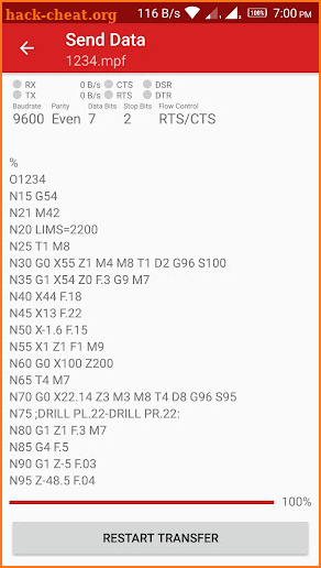 CNC Data Transfer screenshot