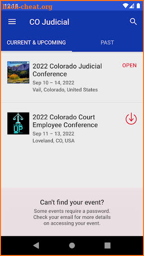 CO Judicial Events screenshot