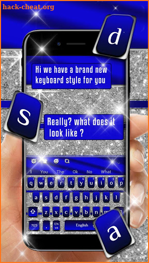 Cobalt Silver Glitter Keyboard Theme screenshot