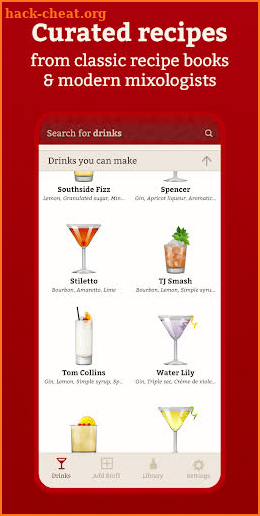 Cocktail Party: Drink Recipes & Ingredient Library screenshot
