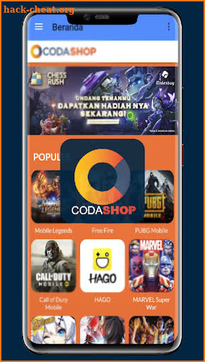 CODA SHOP App Topup Voucher Game Online screenshot