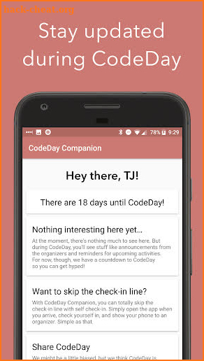 CodeDay Companion screenshot