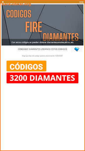 Codigos Fire Diamantes screenshot