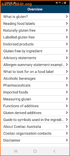 Coeliac Australia screenshot