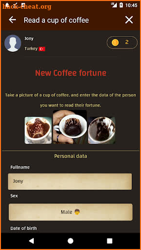 Coffee Cup Readings screenshot