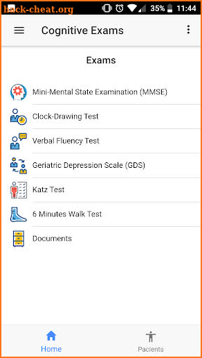 Cognitive Exams screenshot