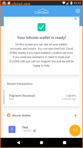 Coin Cloud Wallet screenshot