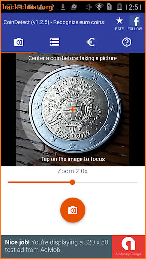 CoinDetect: Euro coin detector screenshot