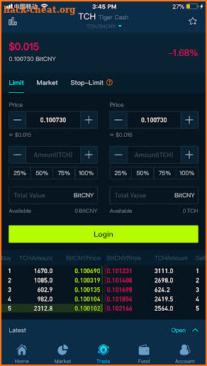 CoinTiger-multi-cryptocurrency exchange screenshot