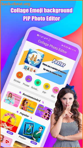 Collage Emoji background PIP Photo Editor screenshot