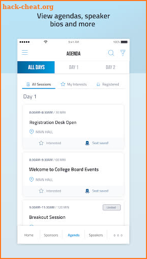 College Board Events screenshot