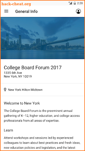 College Board Events screenshot