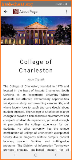 College of Charleston MyPortal screenshot