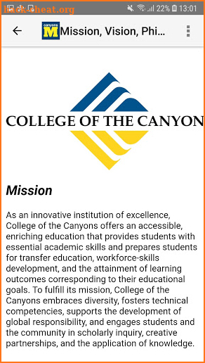 College of the Canyons Mobile screenshot