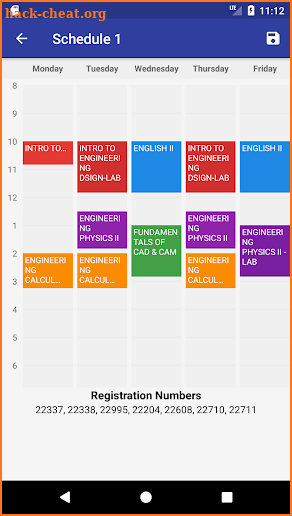 College Schedule Builder screenshot