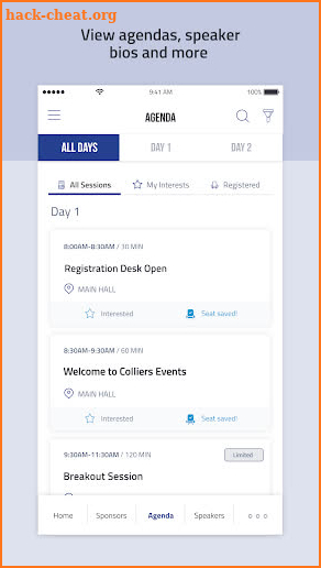 Colliers Events screenshot