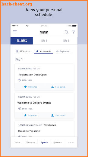 Colliers Events screenshot