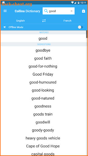 Collins French Dictionary screenshot