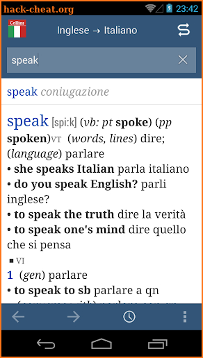 Collins Italian Dictionary screenshot