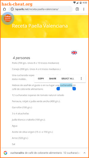 Collins Spanish Complete Dictionary screenshot