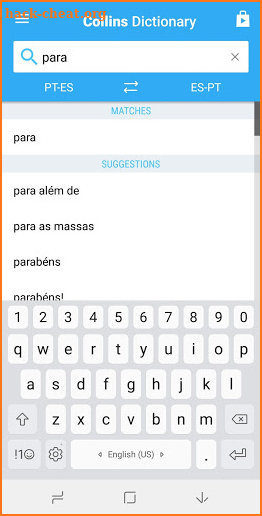 Collins Spanish<>Portuguese Dictionary screenshot
