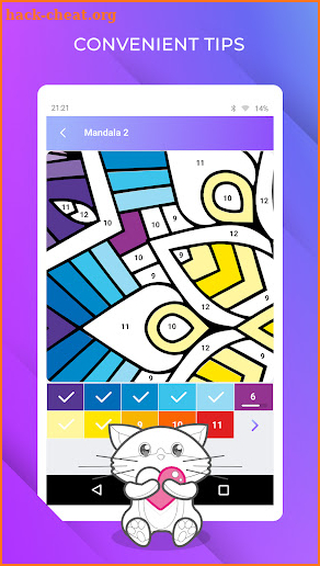 Color by number, coloring screenshot