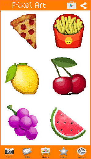 Color by Number Food Pixel Art screenshot